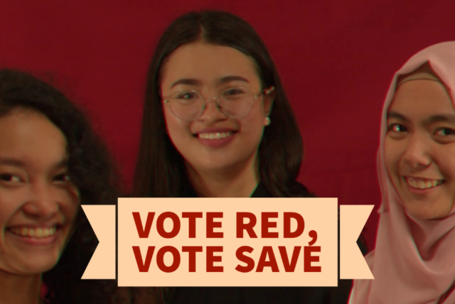 VOTE RED, VOTE SAVE